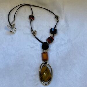 Chico's Long Cord Braded Necklace